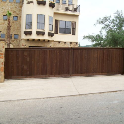 9_Multi Family Wood Slide Gate w Operator